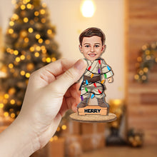 Load image into Gallery viewer, Personalized Family Wood Plaque with Photos - Christmas Gift
