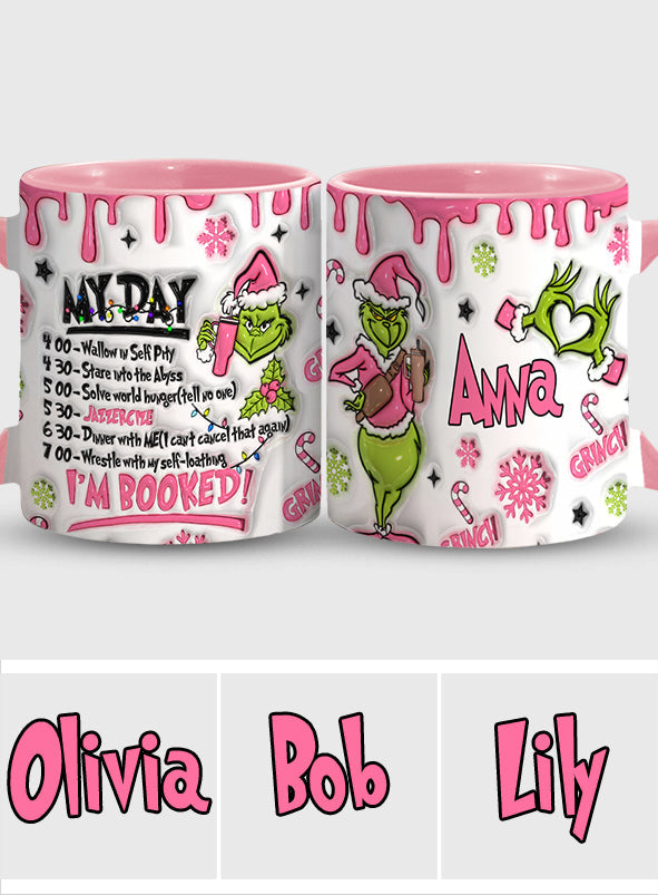 Personalized Christmas Accent Mug with Grinch Design for Hot Cocoa