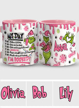 Load image into Gallery viewer, Personalized Christmas Accent Mug with Grinch Design for Hot Cocoa
