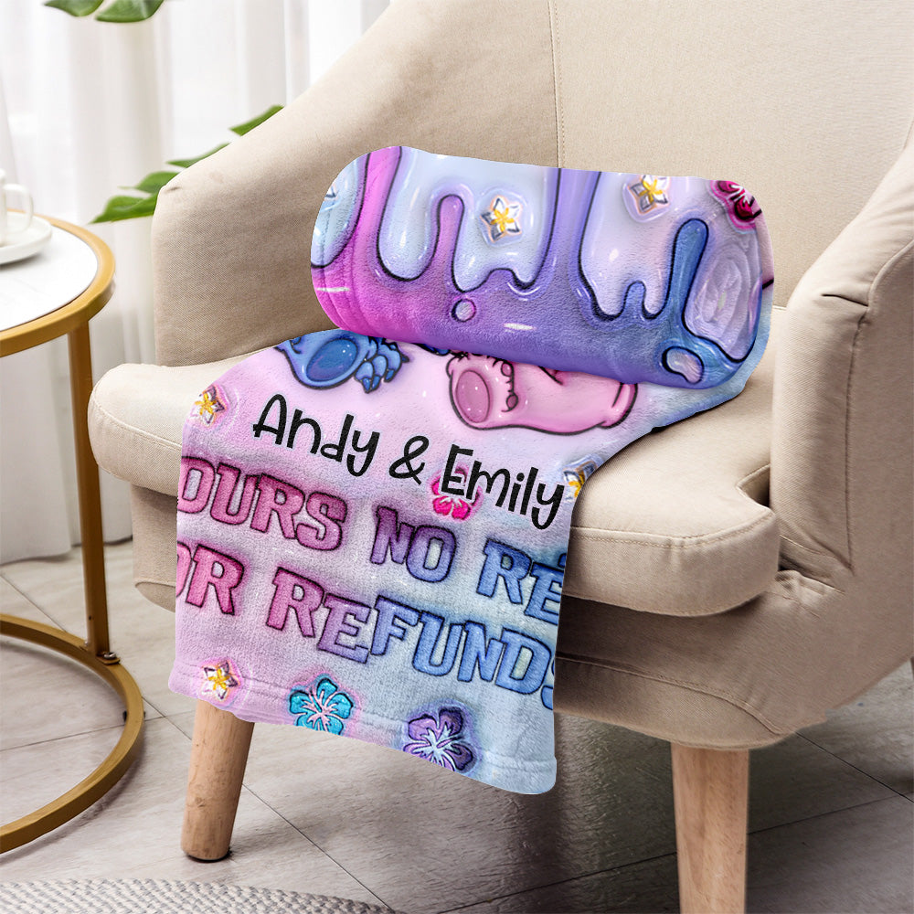 Personalized Ohana Blanket Custom Name Gift for Couples