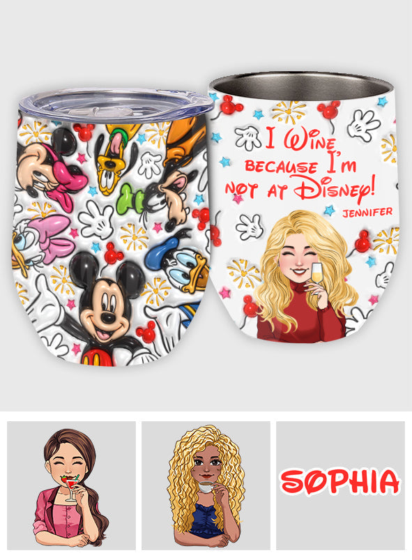 Personalized Wine Tumbler with Fun Disney Print Gift for Mom