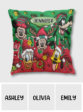 Load image into Gallery viewer, Personalized Christmas Mouse Throw Pillow Custom Name Gift
