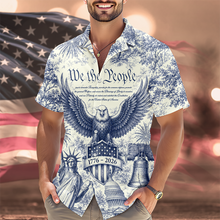Load image into Gallery viewer, Personalized Patriotic Hawaiian Shirt Custom Design Gift for Dad
