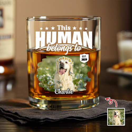 Personalized Rock Glass Custom Pet Photo Gift for Dog Dad