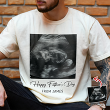 Load image into Gallery viewer, Personalized Ultrasound Photo Comfort Shirt Gift for New Dad
