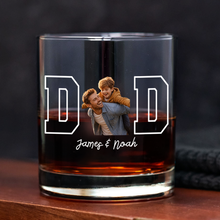 Load image into Gallery viewer, Personalized Photo Whiskey Glass Custom Gift for Dad
