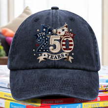 Load image into Gallery viewer, Personalized Washed Denim Baseball Cap Gift for 4th of July
