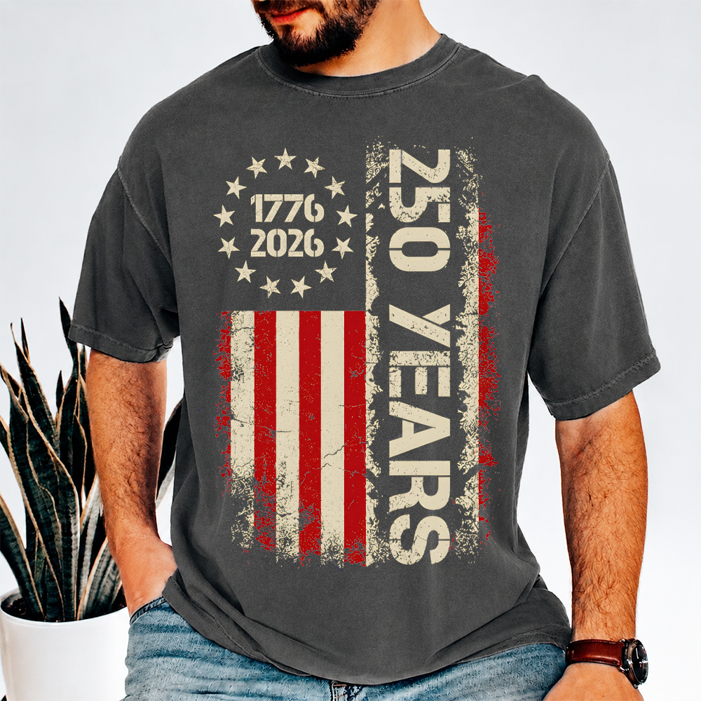 Personalized American Flag Comfort Shirt 250th Anniversary Gift