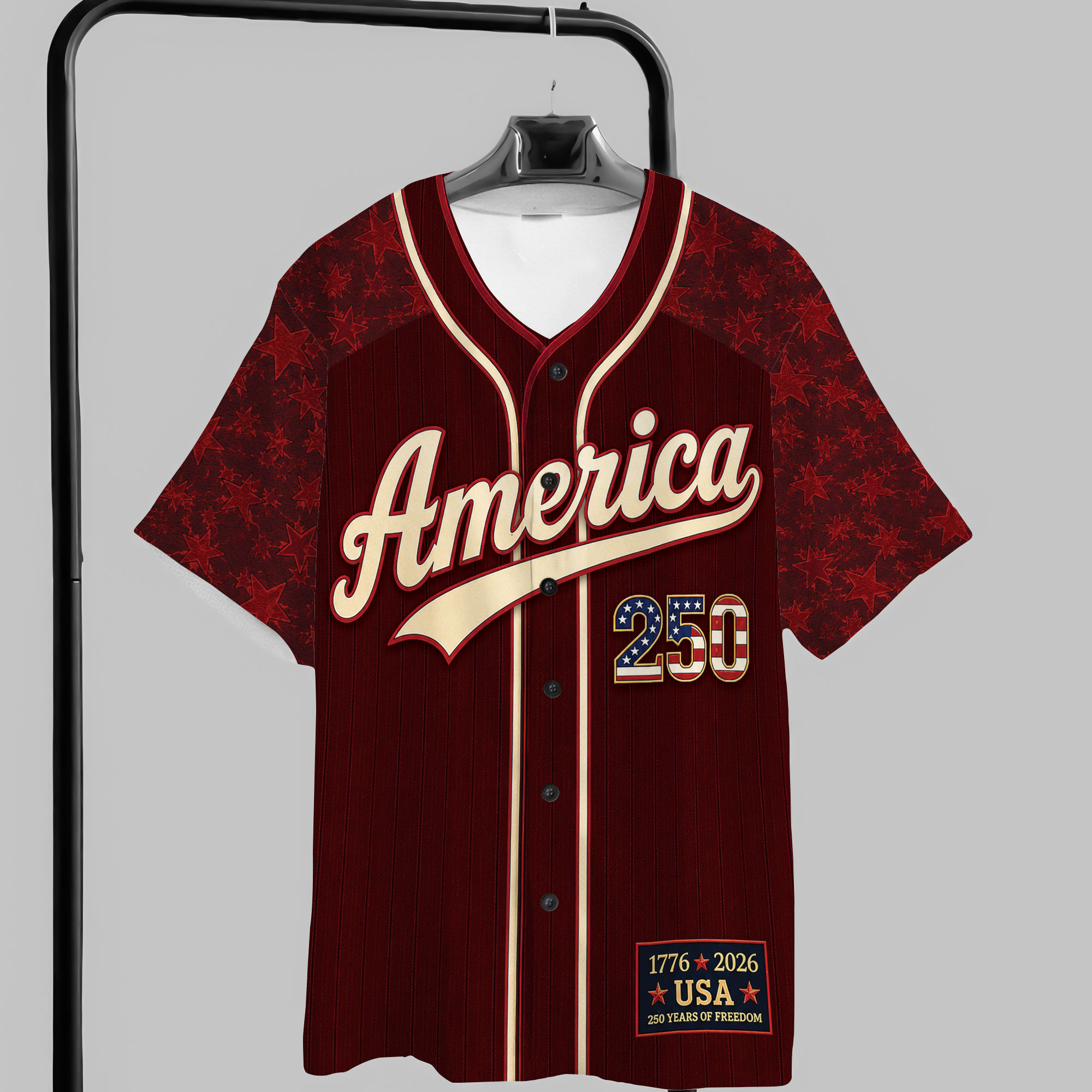 Personalized 250 Years of Freedom Baseball Jersey Custom Name Gift
