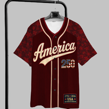 Load image into Gallery viewer, Personalized 250 Years of Freedom Baseball Jersey Custom Name Gift
