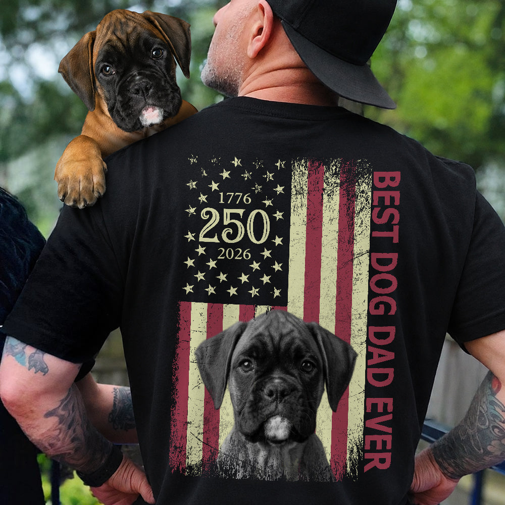 Personalized Dog Dad Shirt Custom Photo 4th of July Gift