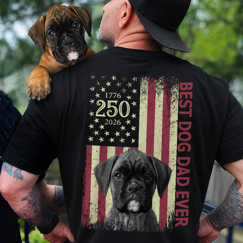 Personalized Dog Dad Shirt Custom Photo 4th of July Gift