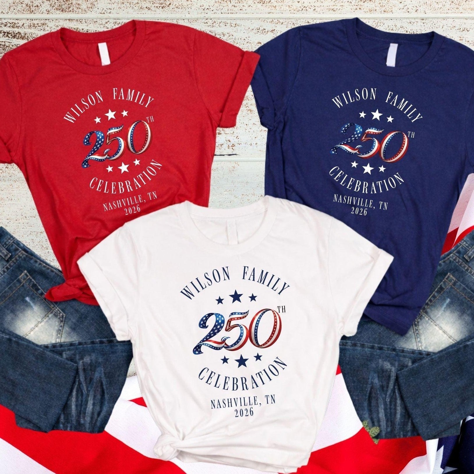 Personalized 250th Celebration T-Shirt Custom Family Gift