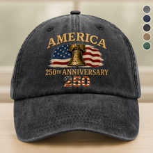 Load image into Gallery viewer, Personalized Washed Denim Baseball Cap 4th of July Gift
