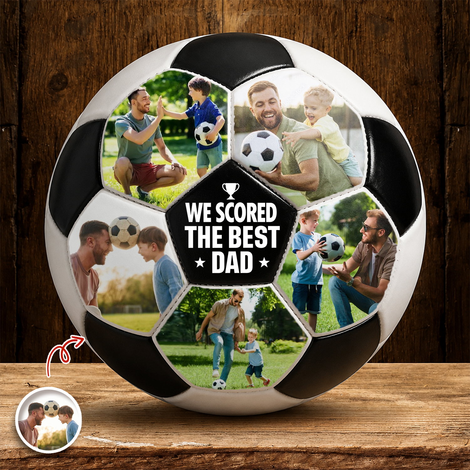 Personalized Soccer Ball Custom Photo Gift for Dad Soccer Lovers