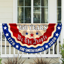 Load image into Gallery viewer, Personalized 250th Independence Day Family Flag Custom Name Gift
