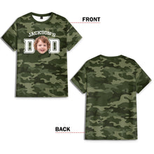 Load image into Gallery viewer, Personalized Camo Photo T-Shirt Custom Gift for Dad
