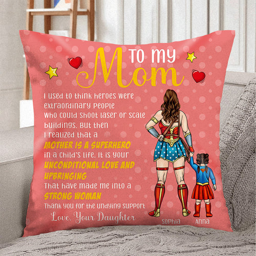 Personalized Superhero Pillow Gift for Mom | Mothers Day