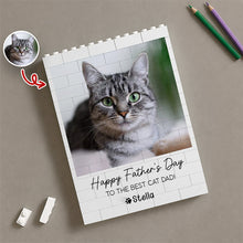 Load image into Gallery viewer, Personalized Building Blocks Photo Gift for Cat Dad Father's Day
