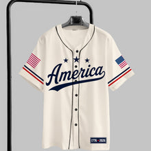 Load image into Gallery viewer, Personalized 250 Years of Freedom Baseball Jersey Custom Name Gift
