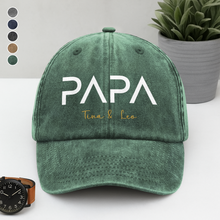 Load image into Gallery viewer, Personalized Washed Denim Baseball Cap Custom Name Gift for Dad
