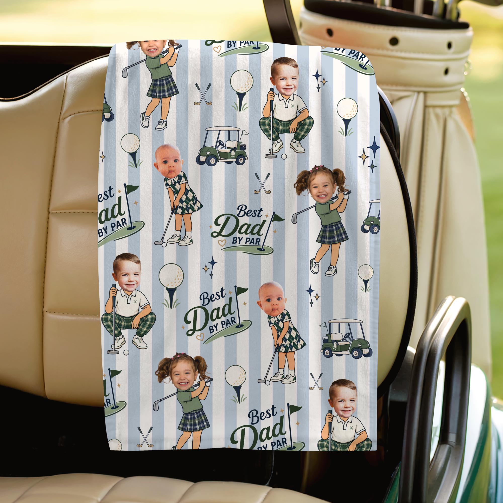 Personalized Funny Face Golf Towel Custom Photo Gift for Dad