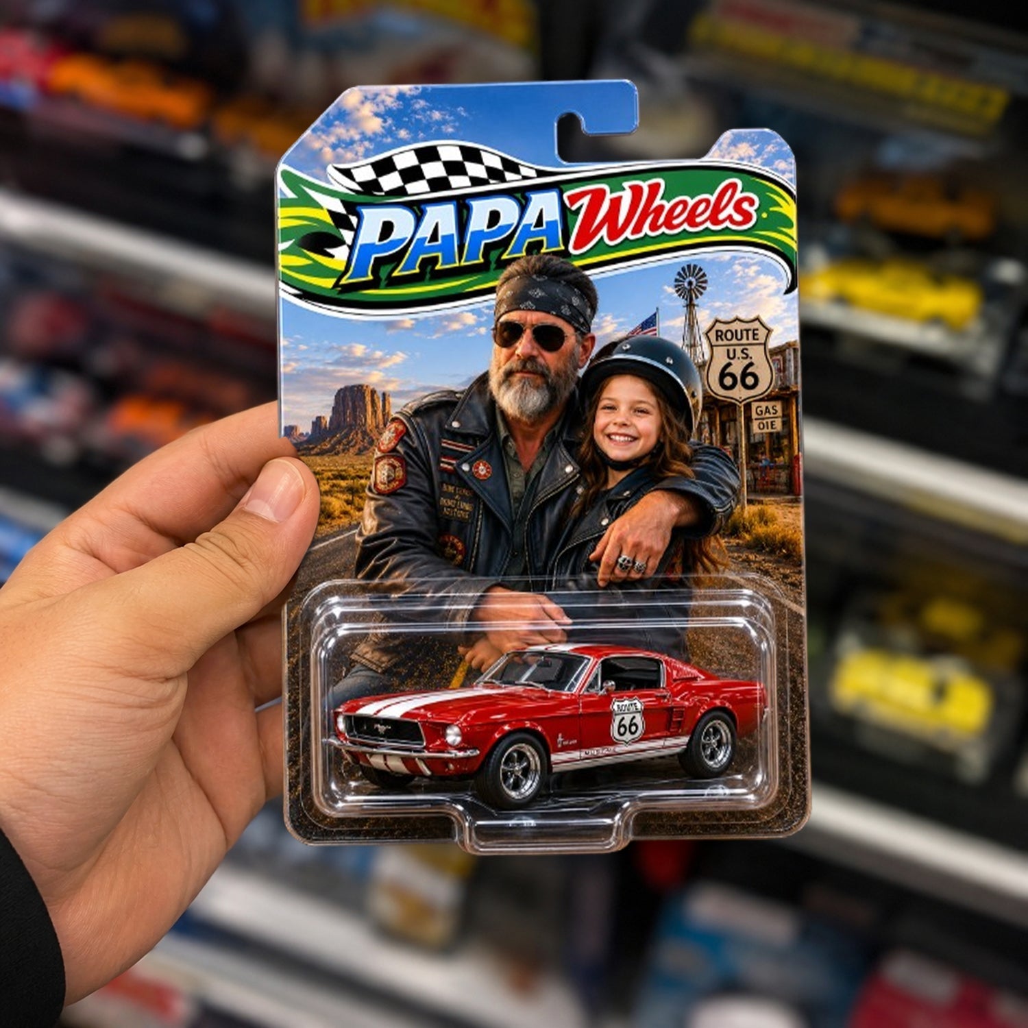 Personalized Photo Road Route 66 Diecast Car Gift for Dad