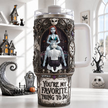 Load image into Gallery viewer, Personalized Tumbler with Handle Unique Halloween Gift for Couples
