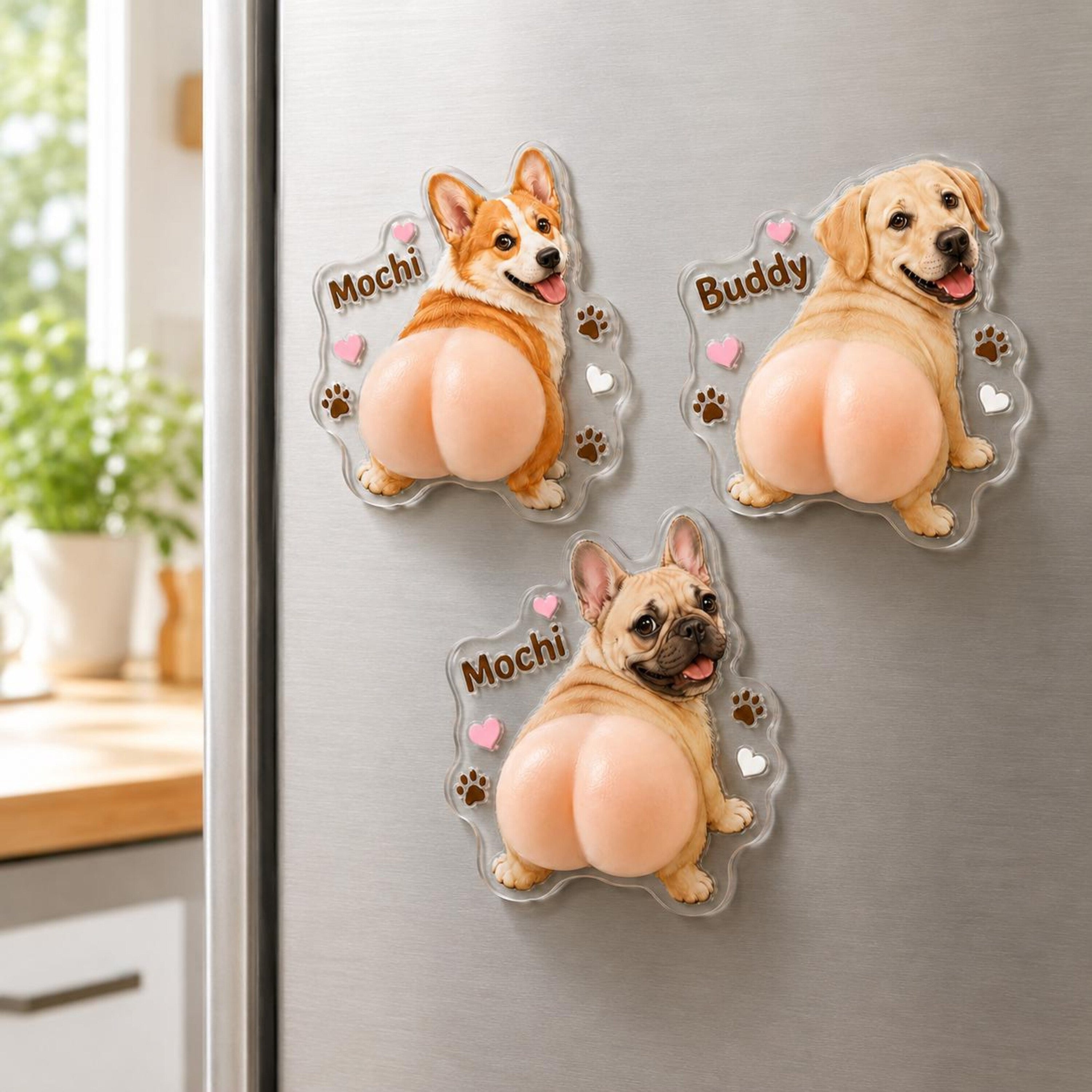 Custom Pet Photo Squishy Fridge Magnet Gift for Dog Lovers
