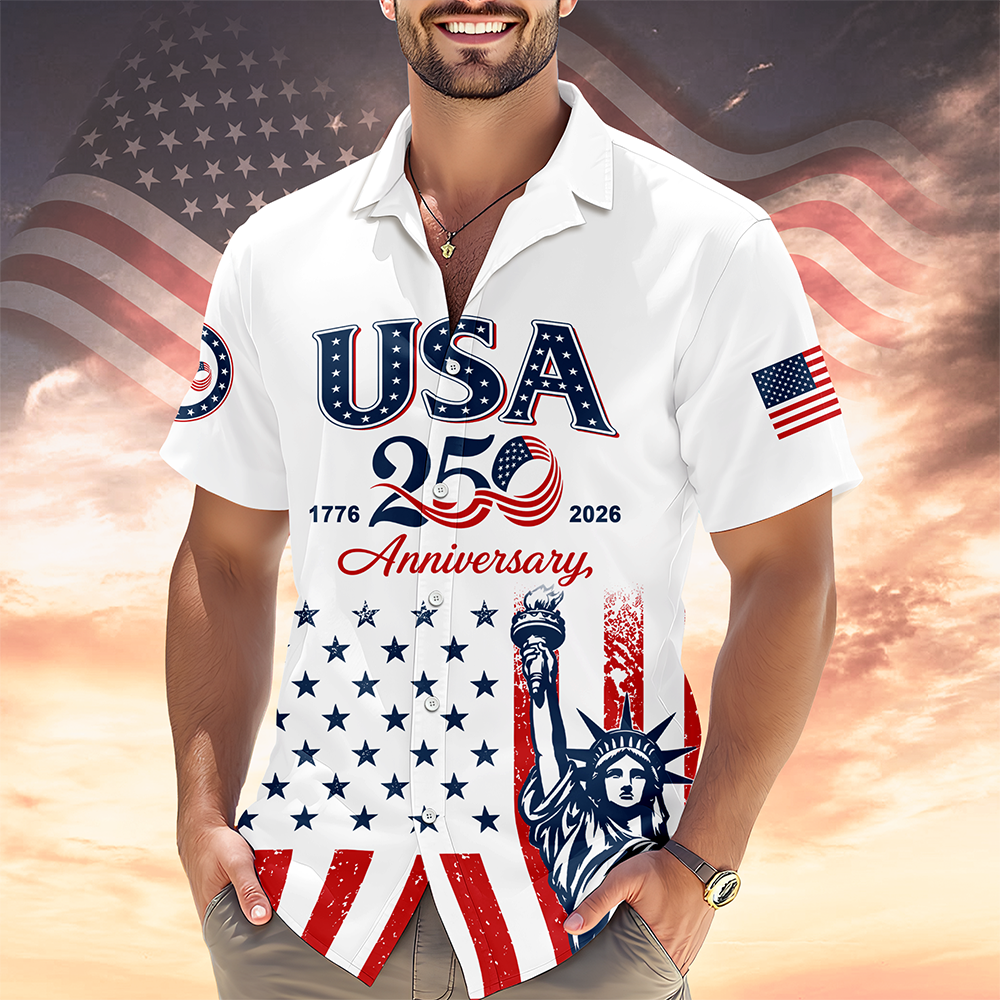 Personalized Hawaiian Shirt USA 250th Anniversary Gift