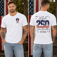 Load image into Gallery viewer, Personalized 250 Years of Freedom T-Shirt Gift for Dad
