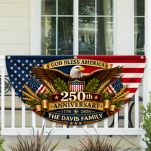 Load image into Gallery viewer, Personalized USA Flag Custom Family Name Gift for 4th of July
