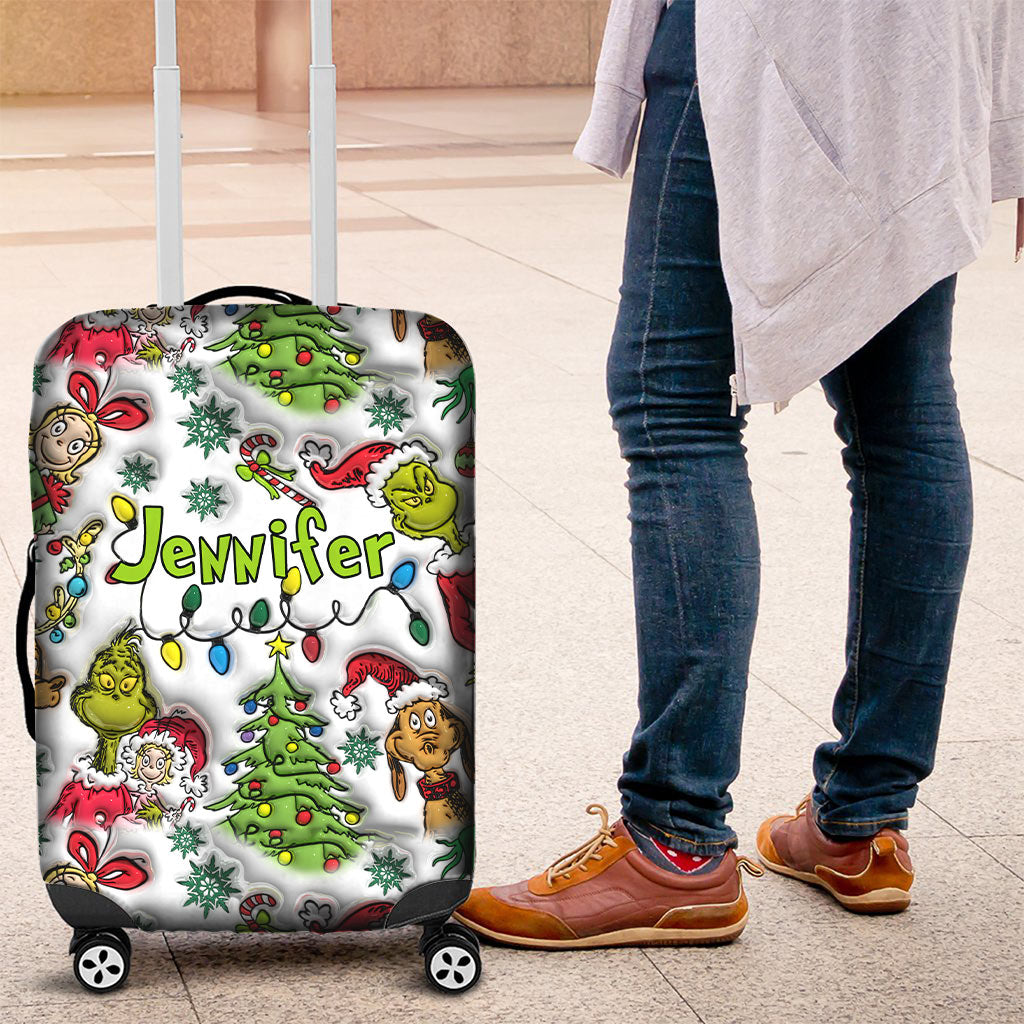 Personalized Christmas Luggage Cover Custom Name Gift Idea