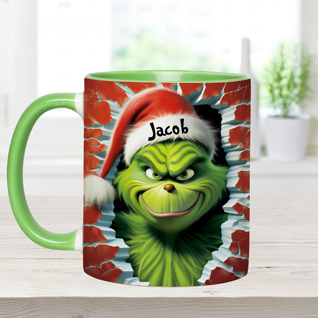 Personalized Grinch Accent Mug Custom Name Birthday Gift