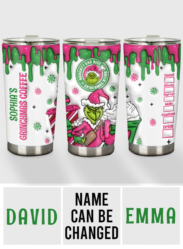 Personalized Grinchmas Tumbler Custom Name Christmas Gift
