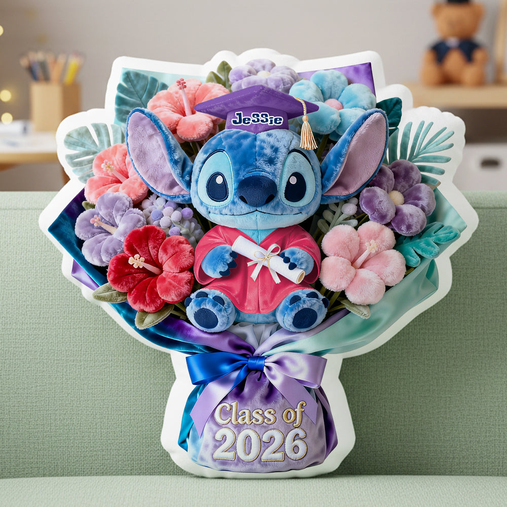 Custom Graduation Flower Bouquet Pillow Personalized Gift for 2026 Grad