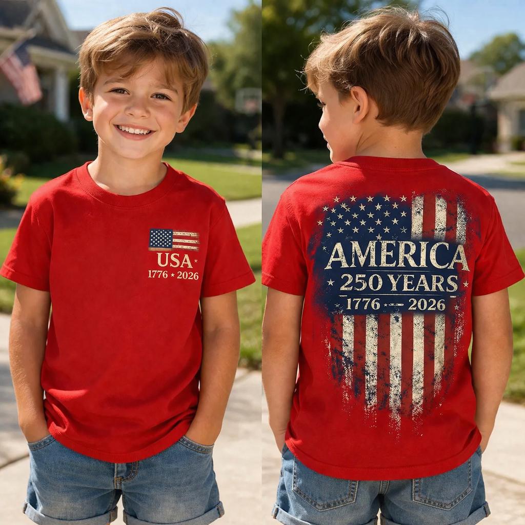 America 250th Anniversary Kids T-Shirt Personalized Gift