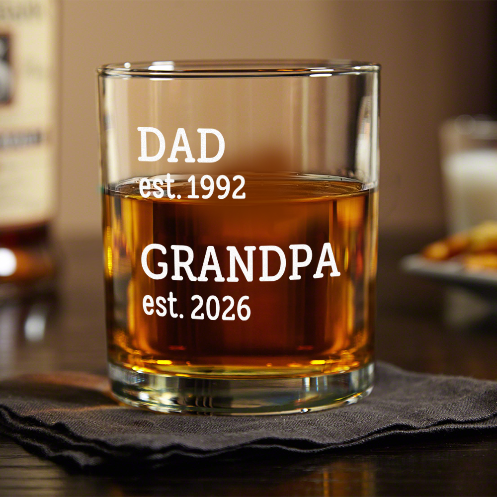 Personalized Whiskey Glass Custom Dad Gift for Father's Day