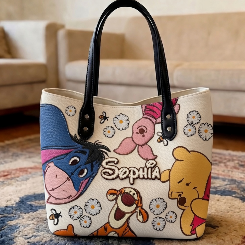 Personalized Disney Tote Bag with Eeyore and Friends Gift for Fans
