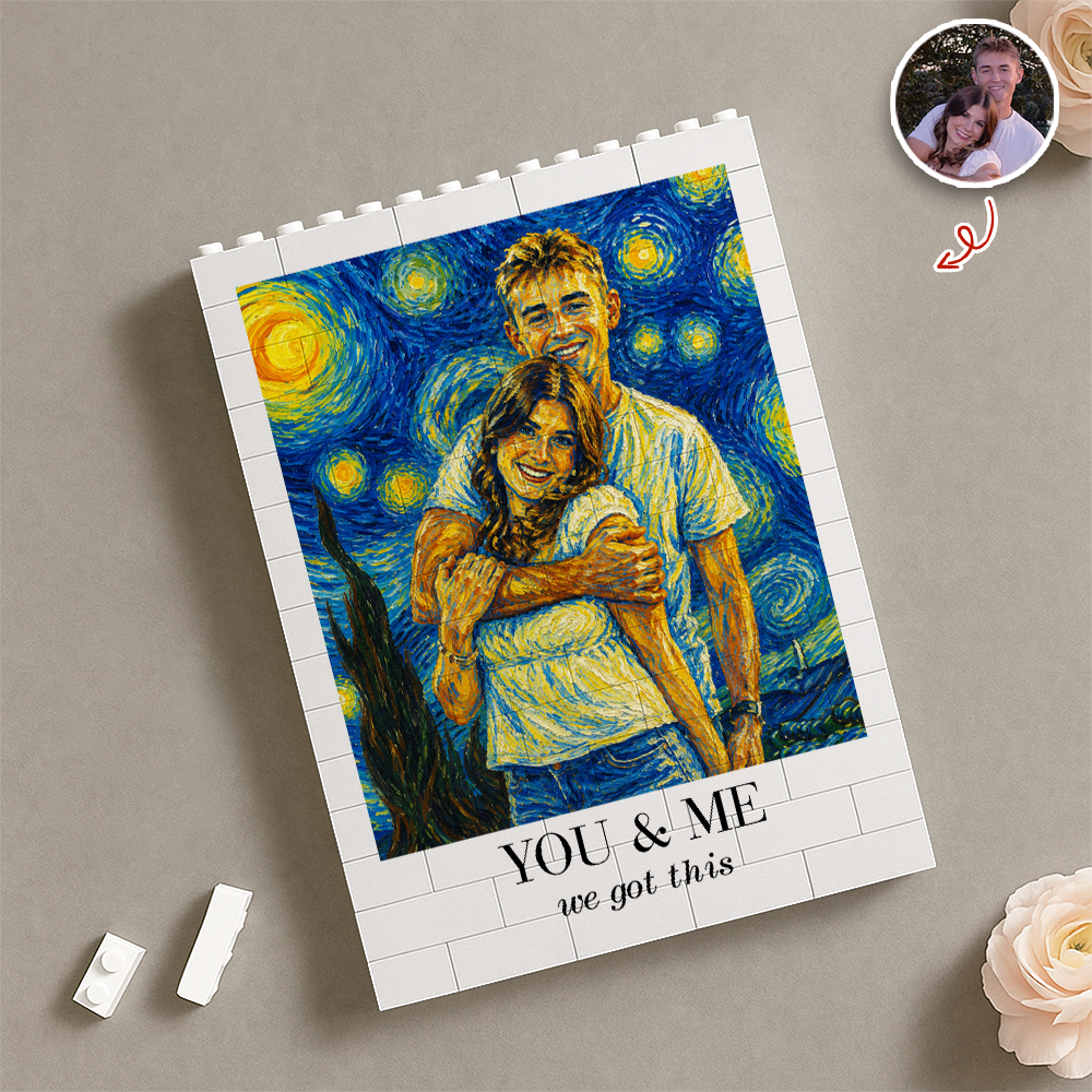 Custom Photo Building Block Art Unique Anniversary Gift for Couple