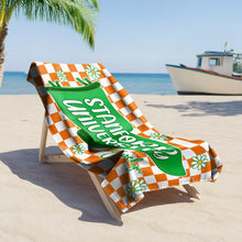 Load image into Gallery viewer, Personalized University Name Pennant Beach Towel Graduation Gift
