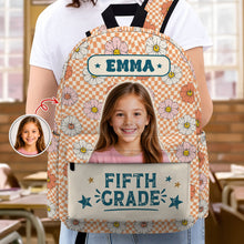 Load image into Gallery viewer, Personalized Kids Retro Backpack with Photo &amp; Name Gift
