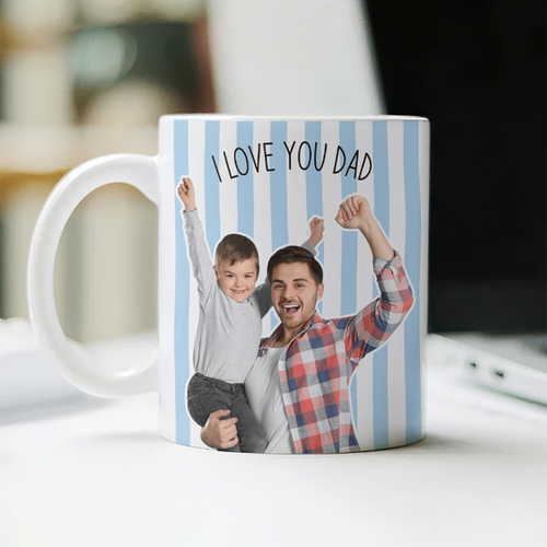 Personalized Photo Coffee Mug Custom Gift for Dad New Dad