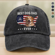Load image into Gallery viewer, Personalized Washed Denim Baseball Cap Custom Photo Gift for Dog Dad
