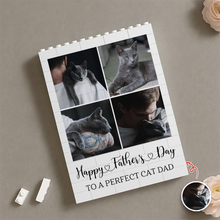 Load image into Gallery viewer, Personalized Building Block Photo Gift for Cat Dad Father's Day
