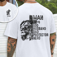 Load image into Gallery viewer, Personalized Christian Lion Cross Shirt Gift for Dad | Husband
