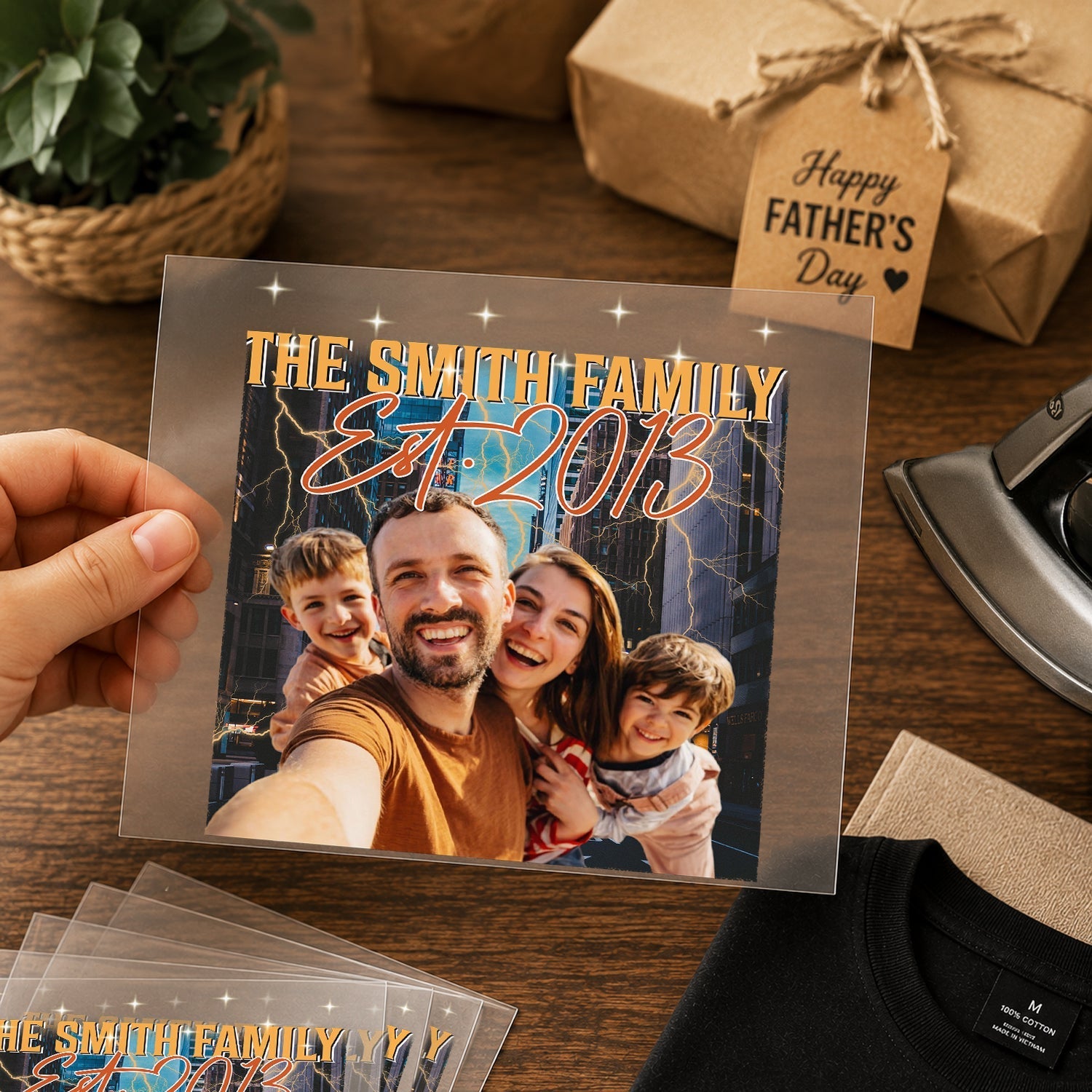Personalized Retro Photo DTF Transfer Gift for Dad