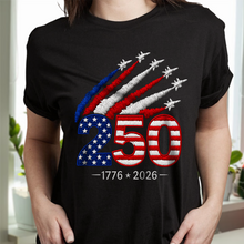 Load image into Gallery viewer, 1776–2026 America Anniversary Dark Shirt Custom Gift for Dad
