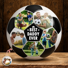 Load image into Gallery viewer, Custom Soccer Ball Gift for Dad Personalized Photo Best Coach Ever
