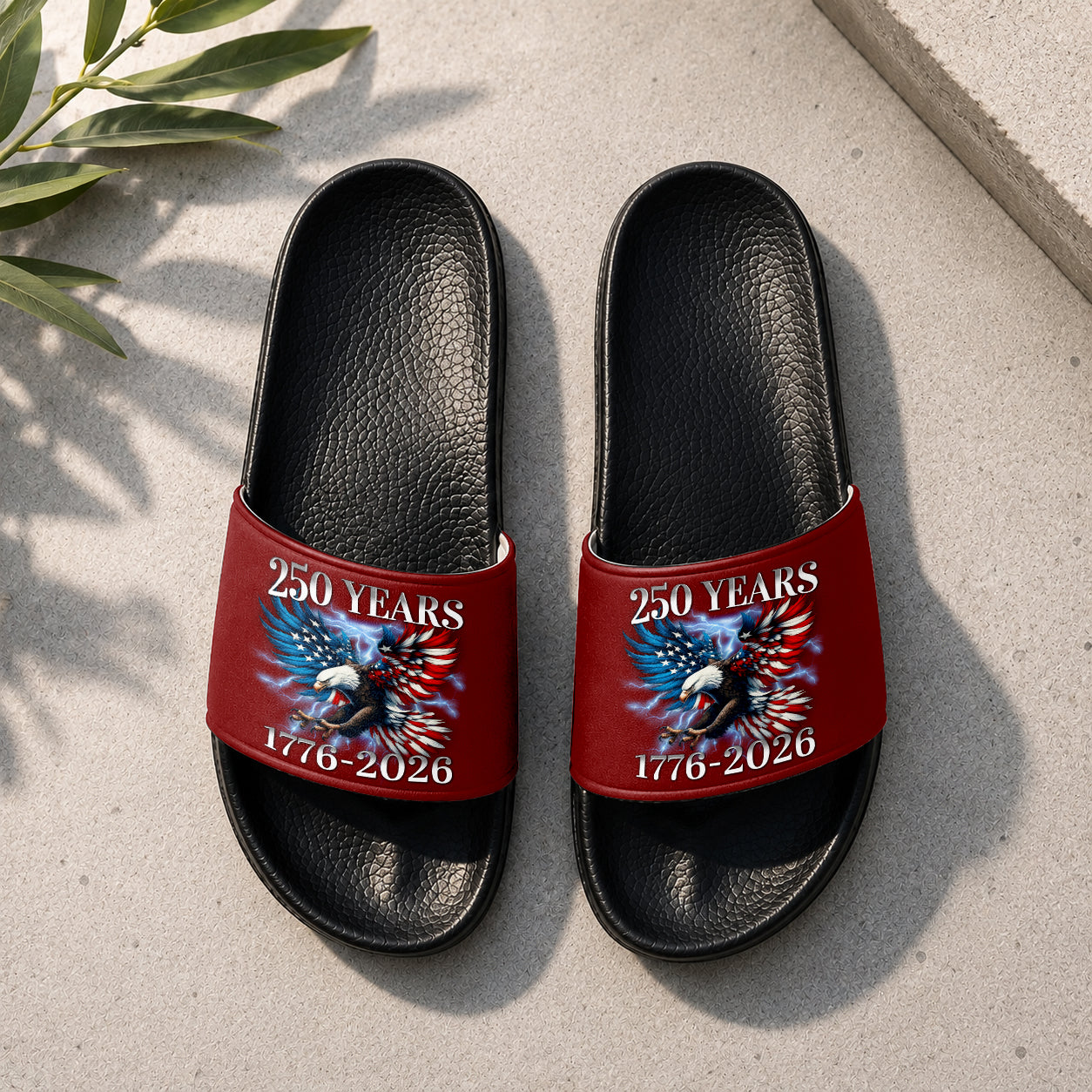 Patriotic American Slide Sandals Custom Design Gift for Dad